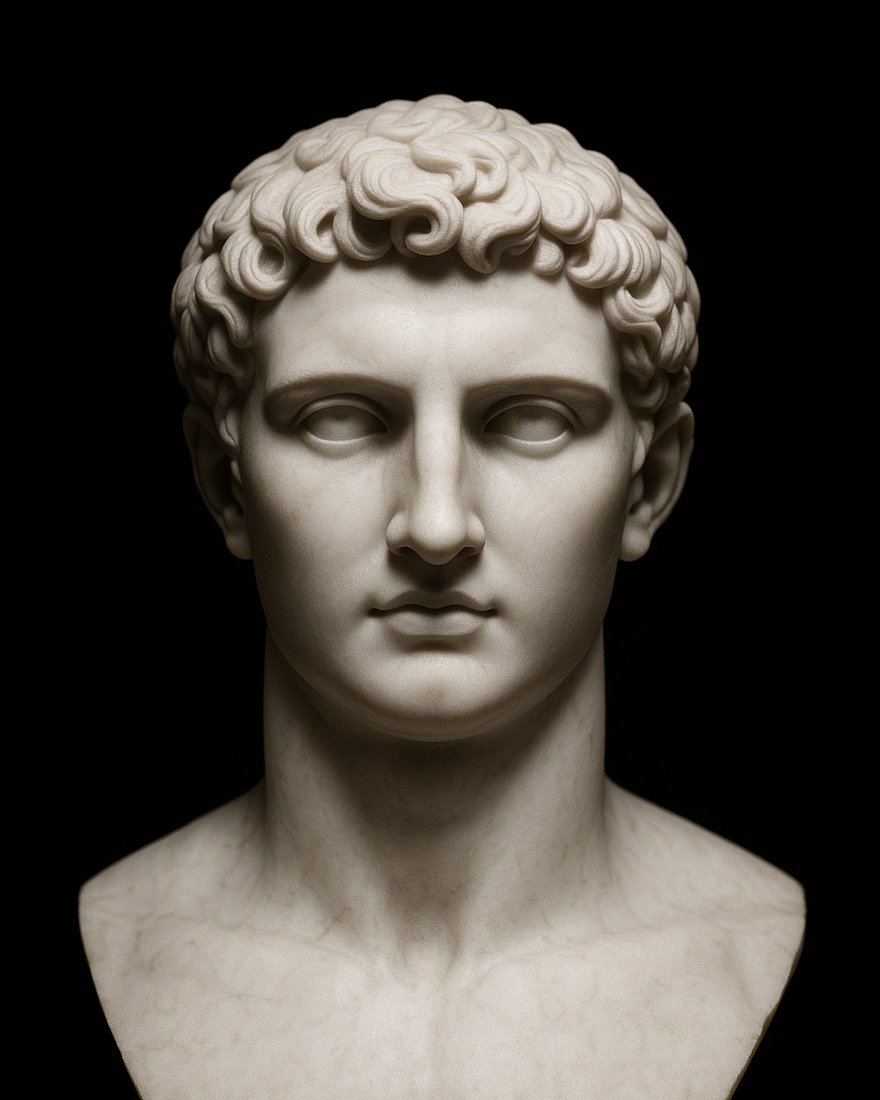 A marble statue being scanned